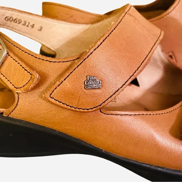 Finn Comfort Jersey Women’s Sandals 6A  US 8.5 Leather Cognac - Picture 5 of 9